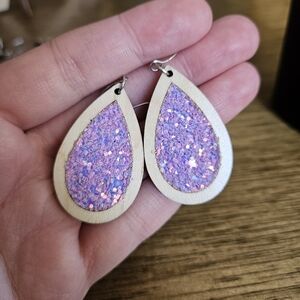 Jamielizabeth Lilac Glitter Earrings